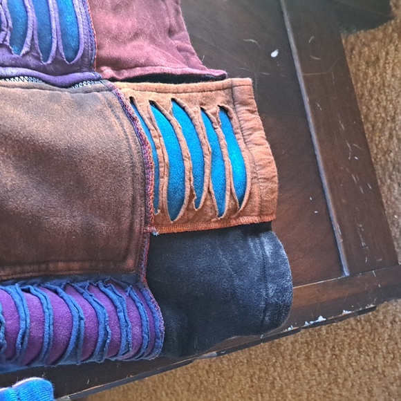 Ark Imports size Med heavy fleece lined multi color patchwork boho jacket - Picture 4 of 7